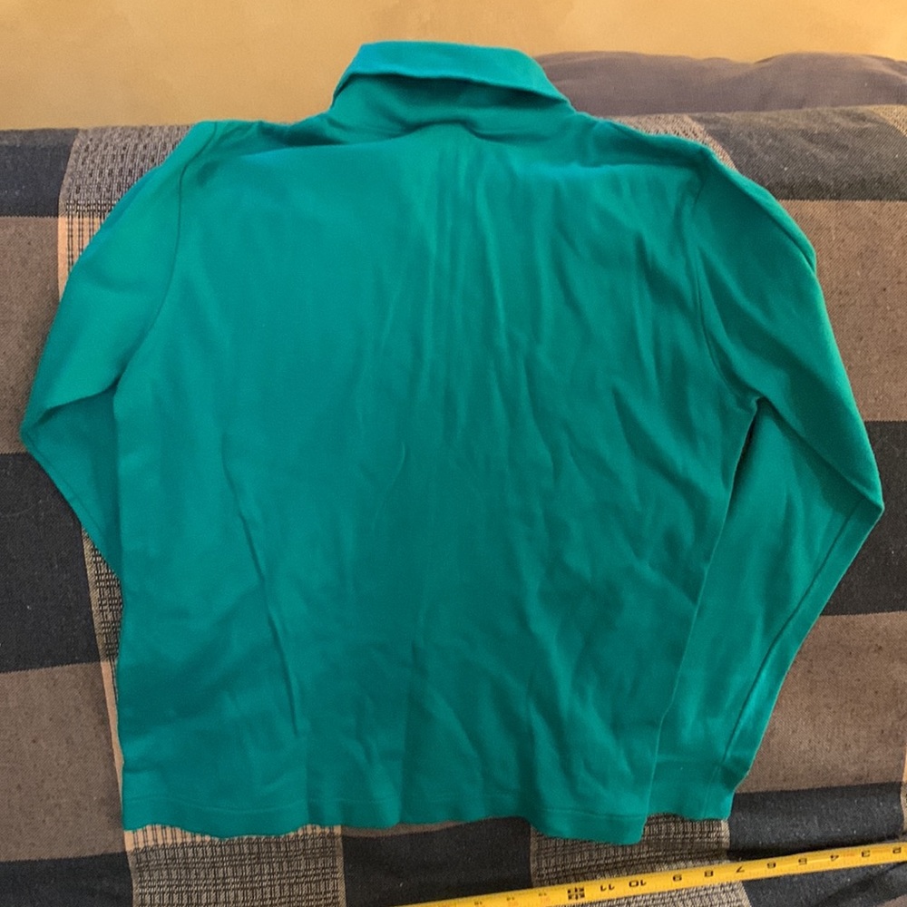 Women's Eddie Bauer Teal Green Long Sleeve Turtleneck Top Size M 100% Cotton - Picture 5 of 5